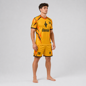 Jersey y pantalones cortos de alto rendimiento hechos con tela ligera de secado rápido, movimiento flexible para uniforme de fútbol competitivo. - Product Image 3