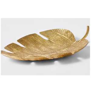 Gold <b>Feather</b> Stainless Steel Textured Morden Luxury Eco-Friendly Dish Key Jewelry Storage Table <b>Top</b> Organizer Wholesale - Product Image 3