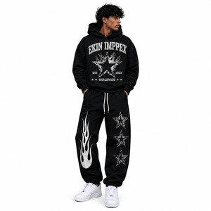 Factory Price Custom Logo Acid Washed Vintage Street Wear Fashionable Tracksuit for Men Lightweight <b>Hot</b> Sale Winter Set Solid - Product Image 1