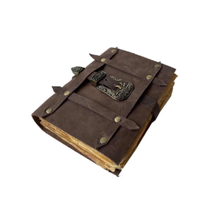 Carnet en cuir souple artisanal avec sangle à boucle vintage, carnet de croquis, planificateur de style lecture - Cadeau écologique - Product Image 3