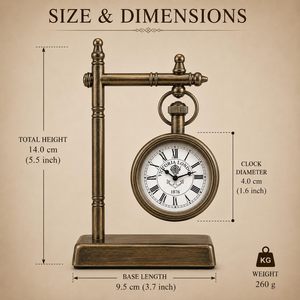 นาฬิกาตั้งโต๊ะทองเหลืองแบบดั้งเดิม ตัวเลขโรมัน ดีไซน์สมอเรือ ปี 1876 สไตล์โมเดิร์น กลไกจักรกล ฐานทรงกลม เสียงเรียกเวลาทุกชั่วโมง - Product Image 6
