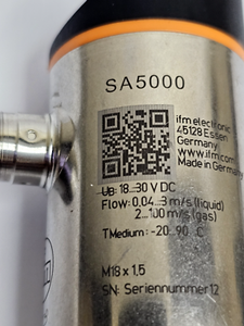 เซ็นเซอร์วัดการไหลแบบคาโลริมิตริก IFM SA5000 สำหรับน้ำ น้ำมัน อากาศ M18x1.5 100 บาร์ 4-20mA IO-Link PNP NPN วัดอุณหภูมิ สแตนเลส - Product Image 4