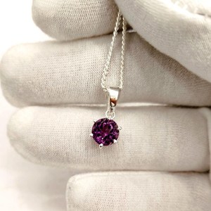 Collier Pendentif Améthyste Fantaisie en Argent Sterling 925 Plaqué Or/Argent, Bijou de Fiançailles Vintage pour Femmes et Hommes, Troisième Partie - Product Image 4