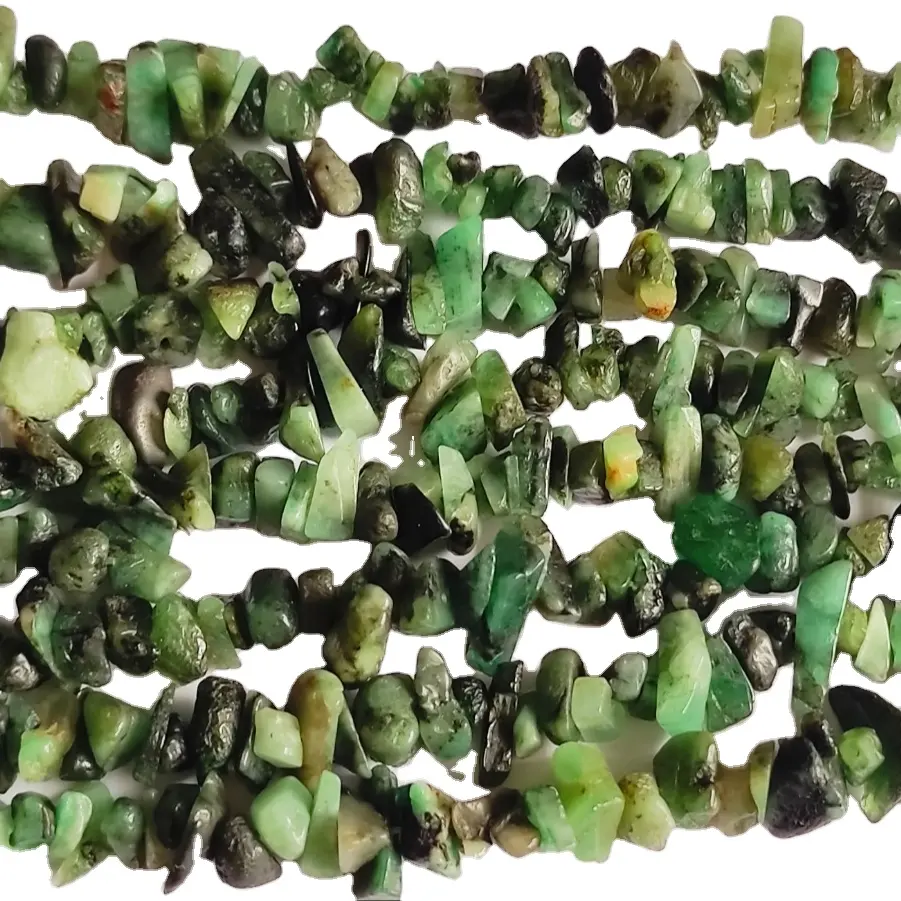 Natürliche grüne Farbe Smaragd Unregelmäßige Form Ungeschnittene Chips Perlen Stränge Heilung raue Krusten perlen für die Schmuck herstellung
