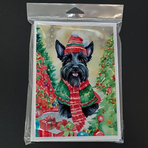 Scottish Terrier Whimsical A7 Tarjetas de felicitación de Navidad Paquete de 8 tarjetas de nota en blanco con sobres Tamaño 5x7 - Product Image 3