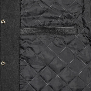 Customizable Letterman Woolen Varsity Bomber Jacket Men Solid Pattern Winter Canvas Waterproof Windproof - Product Image 4