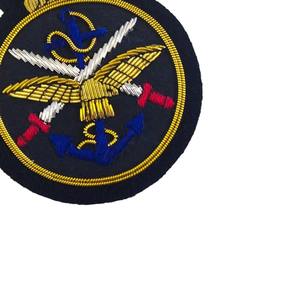 Insignia de tela bordada a mano con hilo de oro, de fabricante de alta calidad, a precio económico, para escudo familiar, insignia bordada a mano para blazer con escudo familiar - Product Image 6