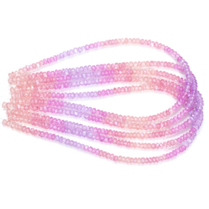 Cuentas redondas lisas de piedra lunar arcoíris natural brillante, cuentas redondas lisas de piedra lunar arcoíris rosa púrpura de 5-8 mm, joyería artesanal - Product Image 2