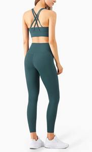 ชุดออกกำลังกายผู้หญิงแขนยาวแบบครอปท็อปเปิดไหล่ข้างเดียว ชุดโยคะ 2 ชิ้น สไตล์เลกกิ้งและบรา - Product Image 4