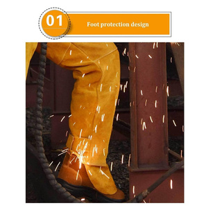 Combinaison de soudeur en cuir de vachette de qualité supérieure, résistante aux flammes, protection niveau D, 500-1000°C, pour forgerons et pompiers - Product Image 5