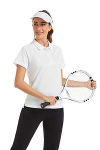 Polo de golf pour femme à manches courtes, en piqué de coton brodé, couleur unie, col à revers, uniforme professionnel de luxe, vente chaude - Product Image 3