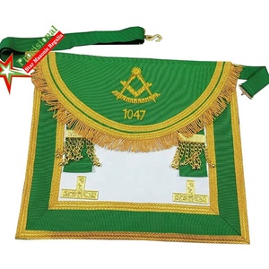 Delantales Bordados a Mano - Diseño de Logotipo y Forma Personalizados, Suministro ODM para Logias de Maestros Masones, Regalos Promocionales del Rito Escocés - Product Image 1