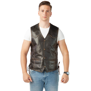 Chaleco de cuero ecológico transpirable para hombre, diseño moderno, personalizado, informal, para invierno, con la mejor tela de material sólido. - Product Image 1