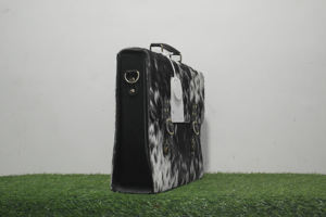 Sac à main pour ordinateur portable en cuir véritable, cuir de vache à poils, vintage, sac d'affaires, sacoche de bureau portable LPBH-0015 - Product Image 6