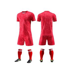 Vêtements de sport pour hommes en tissu polyester 100% écologique respirant à séchage rapide, uniforme de football à manches courtes, vente en gros - Product Image 3