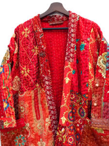 Batas Kimono de Algodón para Mujer con Bordado y Patchwork Kantha, Tallas Grandes, para Verano y Otoño, Ropa de Playa - Product Image 2