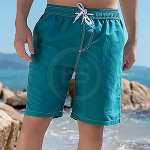 Shorts coupe-vent personnalisés pour hommes 100 % polyester, couleur unie, décontractés, athlétiques, séchage rapide, taille mi-haute avec cordon de serrage - Product Image 4