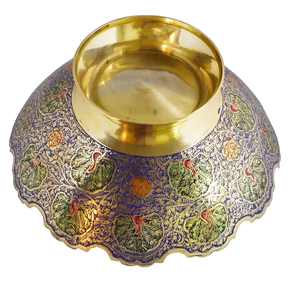 ชามผลไม้ทองเหลืองทำมือพร้อมงานแกะสลักตกแต่ง ชามเสิร์ฟตกแต่งอย่างหรูหราสำหรับโต๊ะอาหาร ห้องครัว และบ้าน - Product Image 4