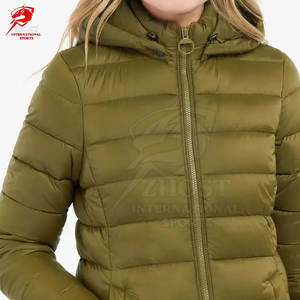 Slim Fit Seamless Women Puffer <b>Jackets</b> For Body Contouring <b>Workout</b> Supportive Ribbed Texture Winter Clothing - Product Image 4