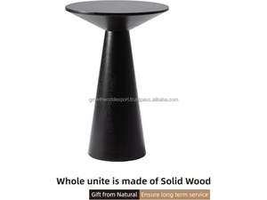 Mesa de Centro Redonda Negra Premium, Mueble Decorativo Elegante para Sala de Estar, Mesa de Pedestal de Diseño Moderno - Product Image 5