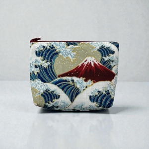Pochette à fermeture éclair tendance de style japonais en tissu de coton, sac de voyage de capacité moyenne - Product Image 4