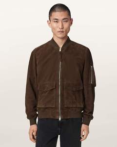 Men's Rokko Relaxed <b>Suede</b> Bomber <b>Jacket</b> | Premium Goat <b>Suede</b> <b>Leather</b> Outerwear | OEM Manufacturer - Product Image 3