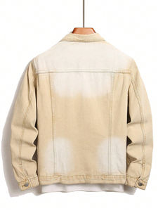 Veste en jean longue extensible sur mesure pour homme, veste en jean en coton bleu, veste en jean unie pour l'hiver, veste en jean grande taille pour homme - Product Image 5