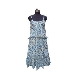 Vestido Midi Sin Mangas de Algodón 100% Puro, Elegante y Más Vendido para Mujer, Ideal para Fiestas en la Playa y Salidas Nocturnas, Disponible al por Mayor con Logotipo Personalizado en la Espalda - Product Image 1