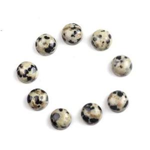Venta al por mayor de cabujones de jaspe dámalo natural liso de 12 mm, piedras preciosas de cuarzo calibradas de base plana para joyería femenina - Product Image 3