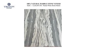 แผ่นหินอ่อนธรรมชาติคุณภาพสูง 100% สีขาวแพนด้า ดีไซน์ทันสมัย สำหรับห้องน้ำ ห้องนั่งเล่น และการใช้งานในวิลล่า - Product Image 2
