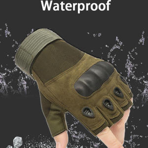 Gants de cyclisme en cuir de haute qualité pour l'été, demi-doigts, amortisseurs de chocs, pour vélo et sports de plein air, en cuir hautement élastique - Product Image 2