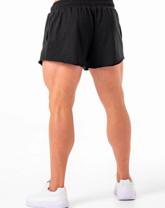 Pantalones Cortos Negros de Algodón de Alto Rendimiento para Hombre, Casuales, con Cordón en la Cintura, Color Sólido, Transpirables, Tejidos, de Tiro Medio, de Secado Rápido - Product Image 3