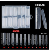 150 pièces de moules à ongles réutilisables pour extension de gel poly, double système, formes ovales et cercueil avec lignes de guidage