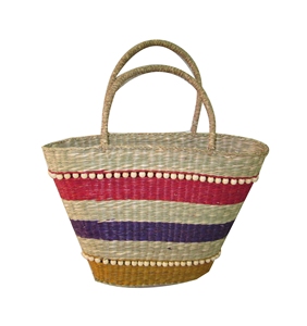 Sac fourre-tout écologique fait à la main en jonc de mer personnalisable sac à main en paille souple de grande capacité pour les boutiques de mode de vêtements de plage d'été - Product Image 6