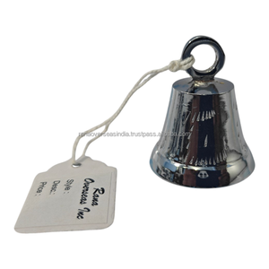 Cloche suspendue en laiton finition argentée élégante, design traditionnel et moderne pour la maison, mur, porte, article cadeau, disponible en différentes tailles - Product Image 1