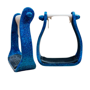 Étriers d'équitation en aluminium torsadé et angulaire, gravés, 50x20x40cm, Euro Cavall Industries - Product Image 1