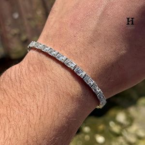 High-Quality Baguette Tennis Bracelet <b>for</b> <b>Men</b>, Sparkling Zirconia Baguette Chain Jewelry - Product Image 3