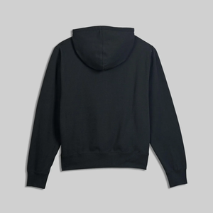 Sweat à capuche noir pour homme en molleton de coton, coupe oversize, couleur unie, décontracté, avec poche kangourou, logo frontal, hiver - Product Image 2