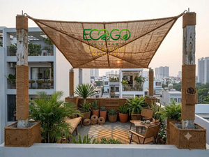 Eco2go เวียดนาม ผ้าบังแดดรักษ์โลก ย่อยสลายได้ 100% ทำจากใยมะพร้าวธรรมชาติ ป้องกันแสงแดด ผ้าบังแดดแบบยืดหดได้สำหรับระเบียง ป้องกันแสงแดดได้ 95% - Product Image 3