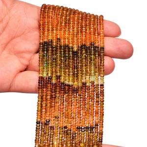Perles de tourmaline AAA 3mm-4mm, rondelles micro-facettées, tourmaline naturelle multicolore, pierres semi-précieuses, perles en vrac pour bijoux - Product Image 1