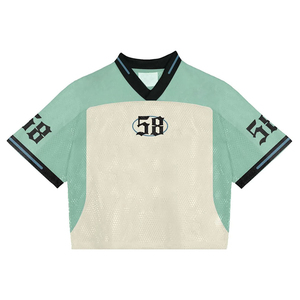 Tendances classiques : Maillot de football américain personnalisé respirant grande taille avec motif lettres |   Design rétro en maille |   Sublimation OEM - Product Image 2