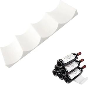 Porte-bouteilles mural moderne en métal avec porte-verres, étagère flottante pour bouteilles, pour la décoration de la maison, du bar ou de la cuisine - Product Image 5