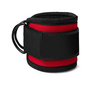 Sangle de soutien de cheville réglable avec fermeture auto-agrippante, protection en nylon noir et rouge pour adultes, usage universel unisexe - Product Image 1
