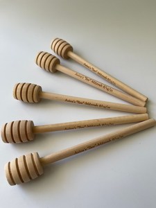 Wooden Nectar Dipper Stick Honey Drizzle <b>Spoon</b> Natural Bee Honey Stirring Tool for Gourmet Kitchen and Dining Collection - Product Image 3