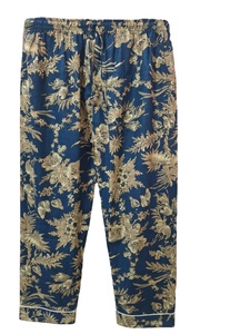 Floral Night Elegance Conjunto de salón de algodón de 3 piezas Estilo bohemio Botanic Bloom Camisón Midnight Floral Comfort Blue Sleepwear - Product Image 4