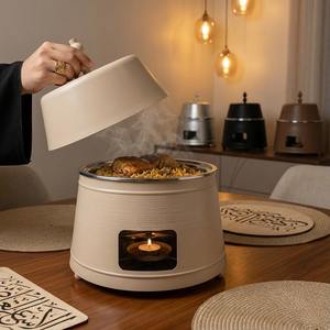 Réchaud alimentaire rond minimaliste en acier inoxydable avec finition mate pour fêtes à domicile modernes et restaurants de prestige - Product Image 4