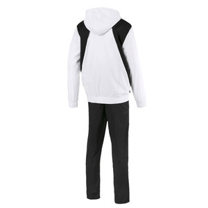 Ensemble de survêtement pour homme blanc et noir, couleur unie, manches longues, fermeture éclair sur le devant, poches latérales, respirant, tenue de sport, survêtement en vente - Product Image 3