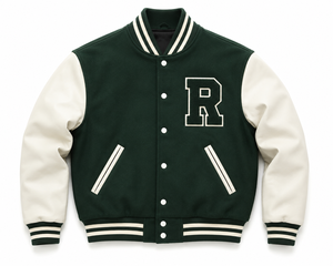 Chaqueta Varsity Unisex Ecológica de Lana de Secado Rápido con Cuello en V, Logotipo Bordado en la Parte Delantera, Patrón 3D, Mangas Completas y Cierre de Botones - Product Image 2