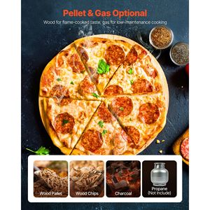 Forno per Pizza a Pellet e Gas Portatile da 26 Pollici per Esterni, Doppia Alimentazione con Cordierite Rinforzato per Cene all'Aperto - Product Image 3