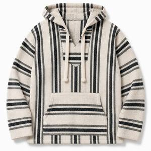 Sweat-shirt à capuche rayé en coton pour homme, coupe classique, décontracté, été, avec poche - Product Image 2